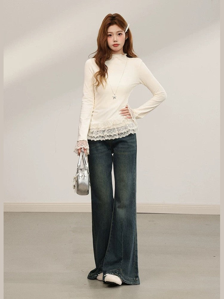 Women’s Lace Hem Undershirt Top C0048