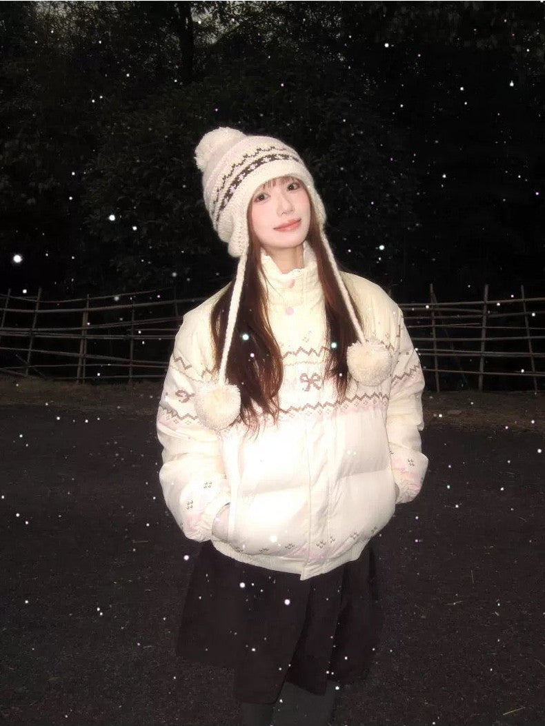 Sweet Bow Puffy Down Jacket C0026