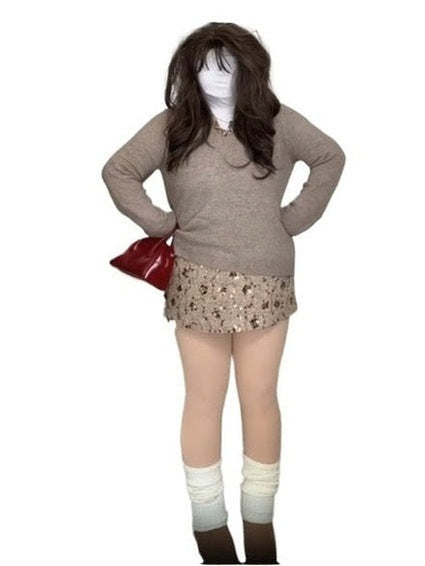 V-neck heavy industry sweater C0215