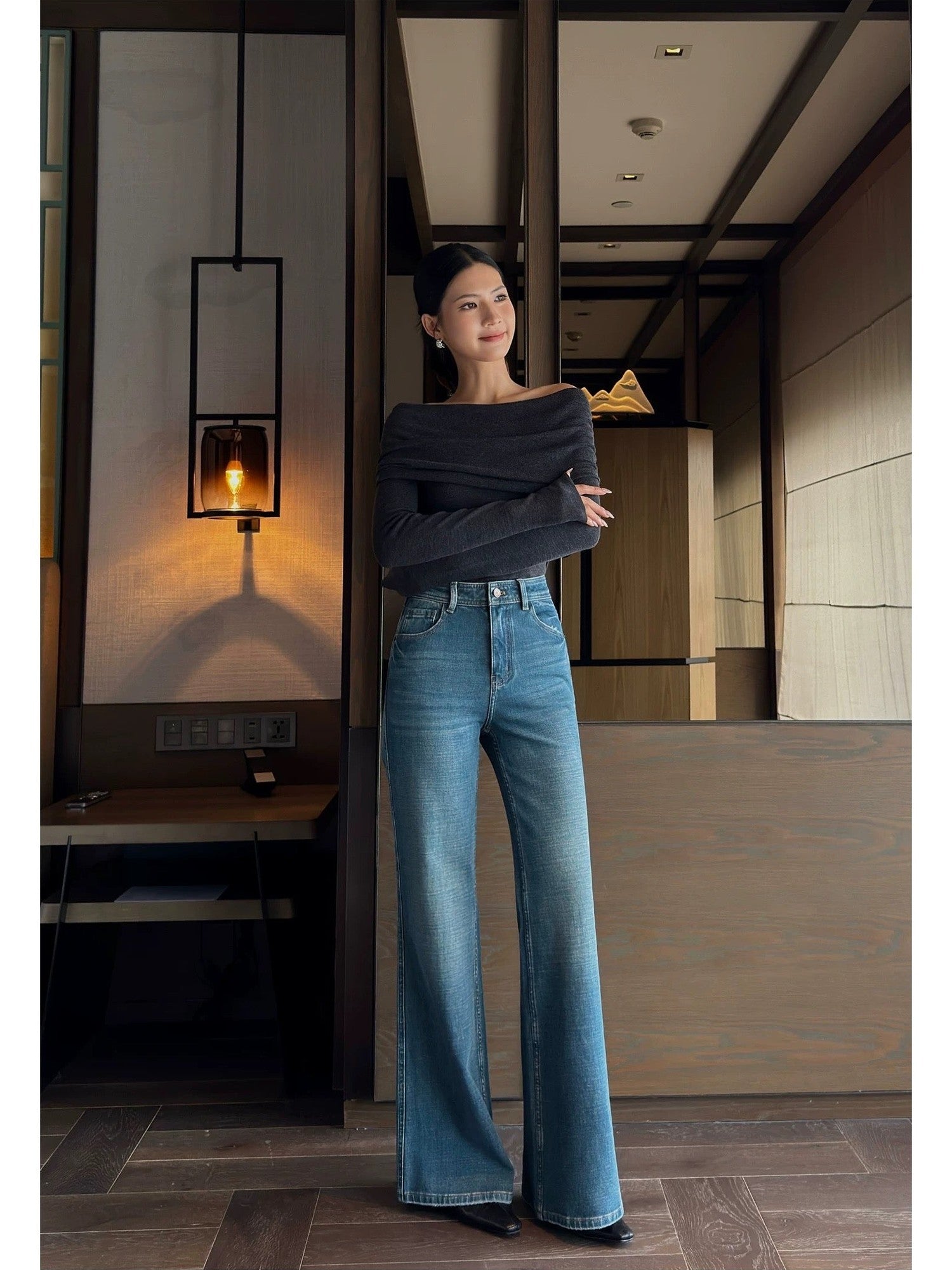 Mini Flare Denim Pants C0049