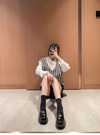 Arc de Triomphe Buckle Leather Shoes S0005