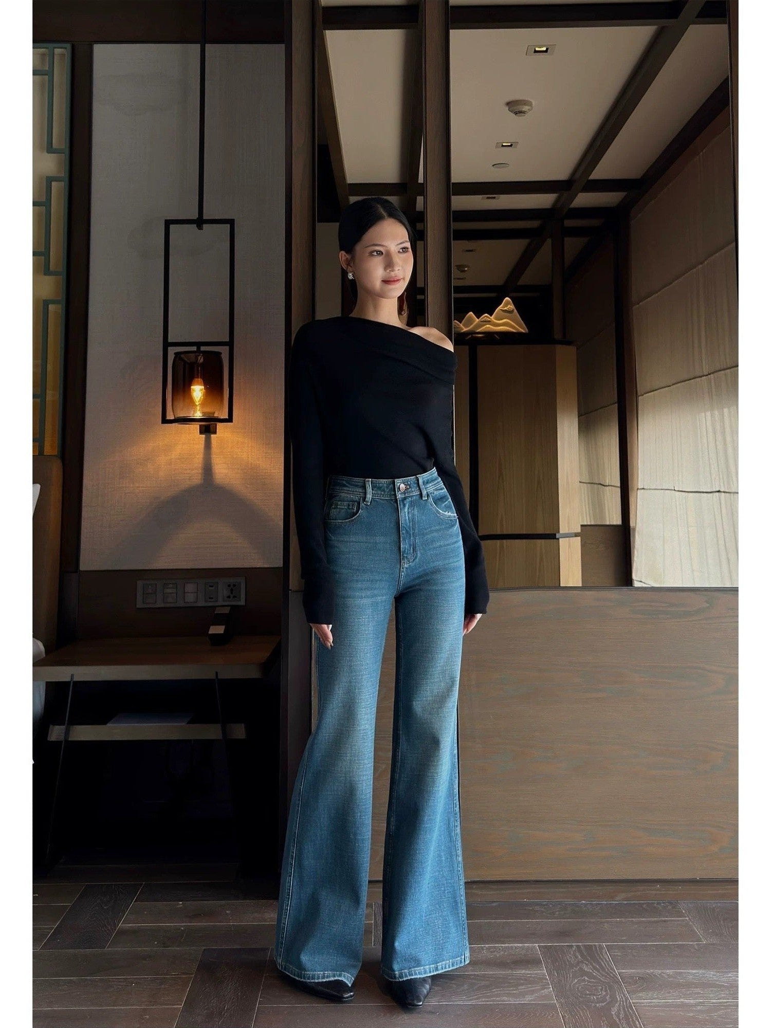 Mini Flare Denim Pants C0049