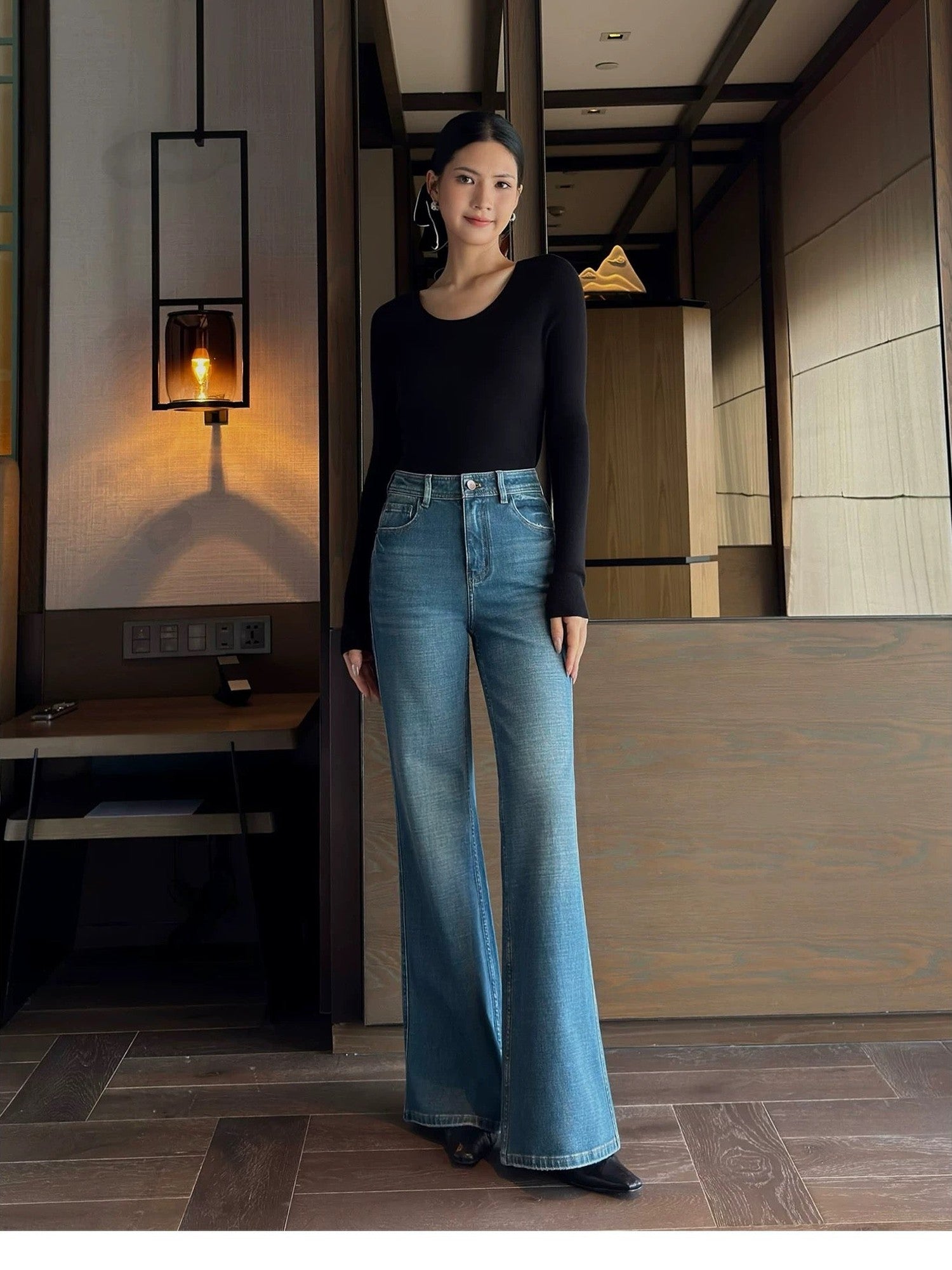 Mini Flare Denim Pants C0049