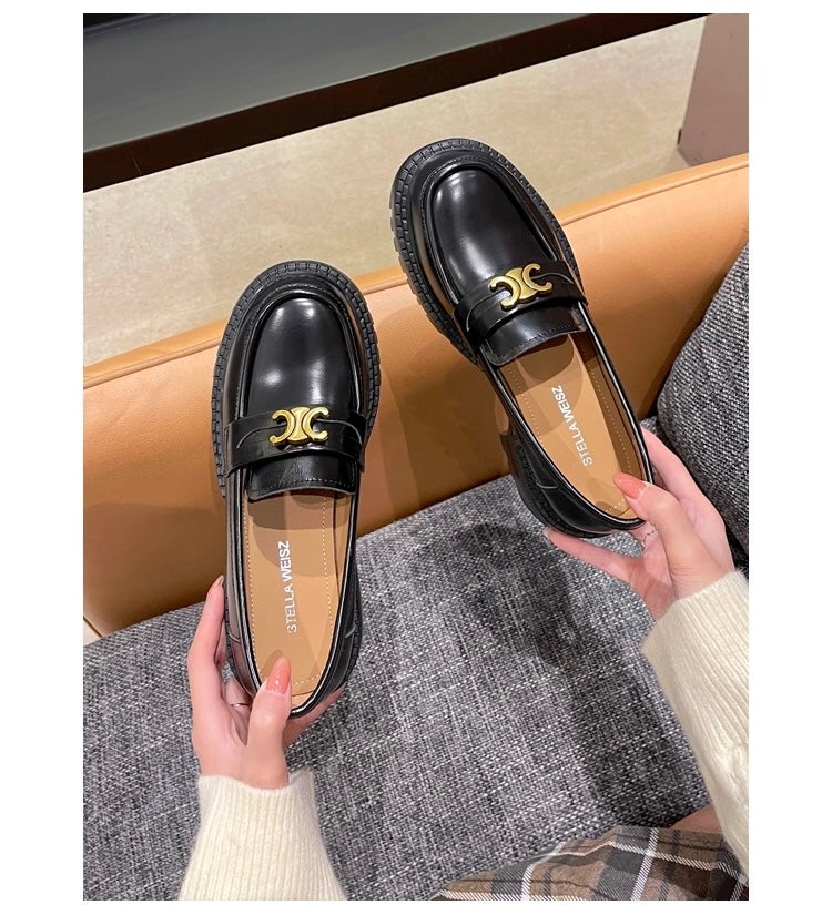 Arc de Triomphe Buckle Leather Shoes S0005