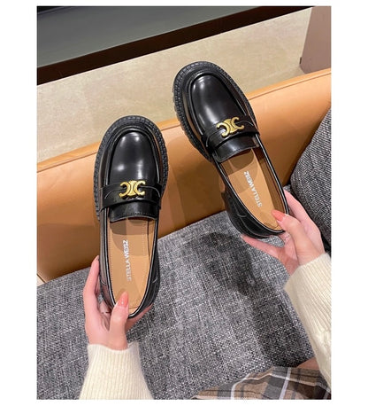 Arc de Triomphe Buckle Leather Shoes S0005