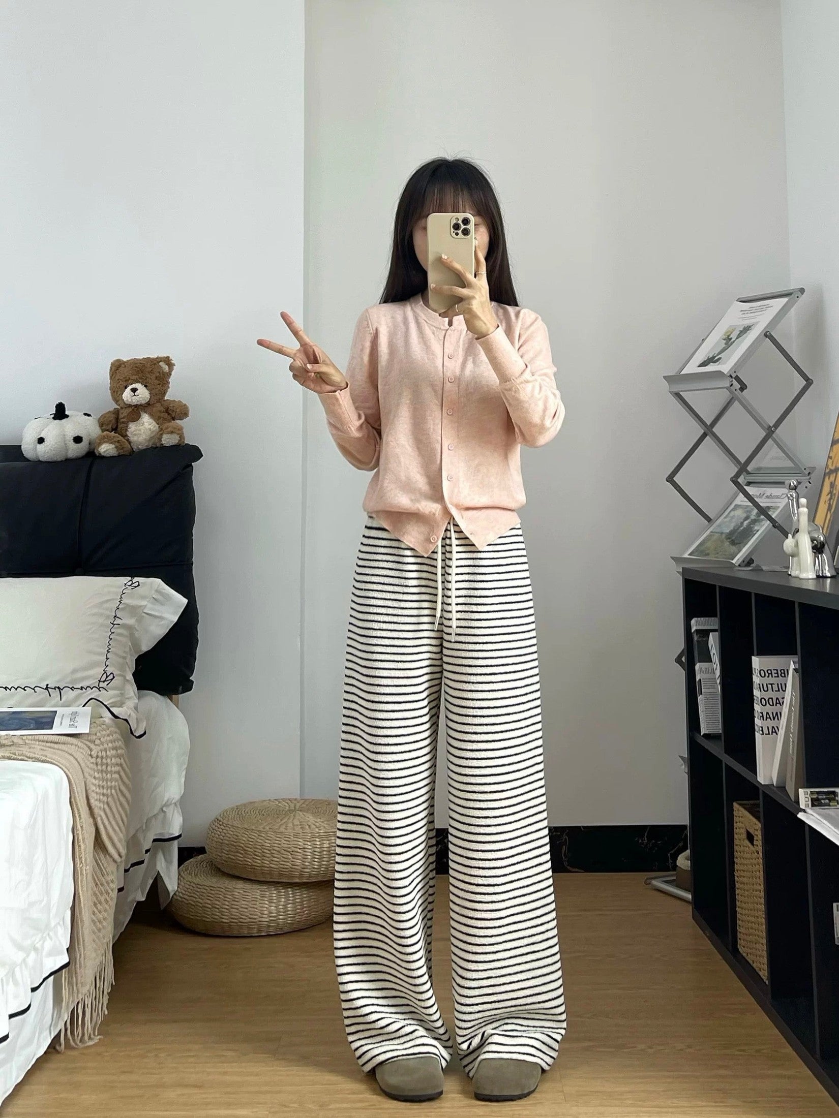 Women’s Striped Straight-Leg Casual Pants C0051