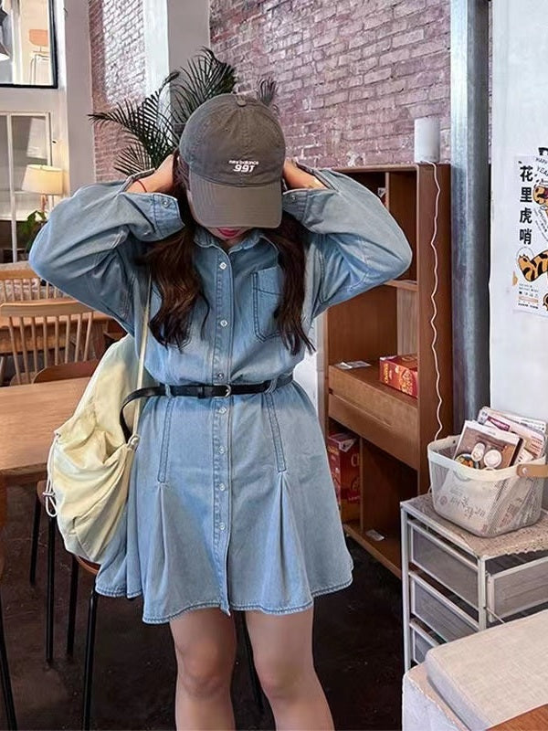 crushpeach monica denim dress