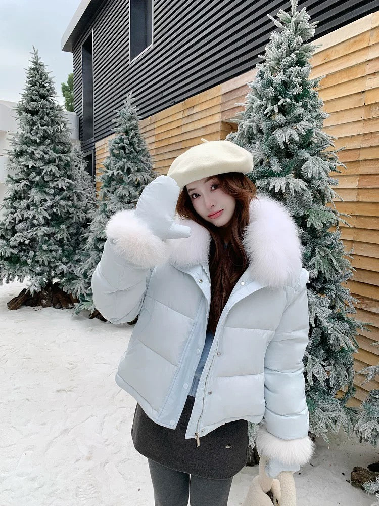 Women’s Short Removable-Panel Down Puffer Jacket C0044