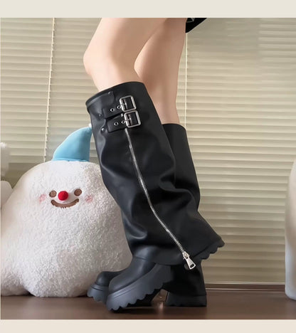 Women’s High-Knee Fashion Rider Boots S0001