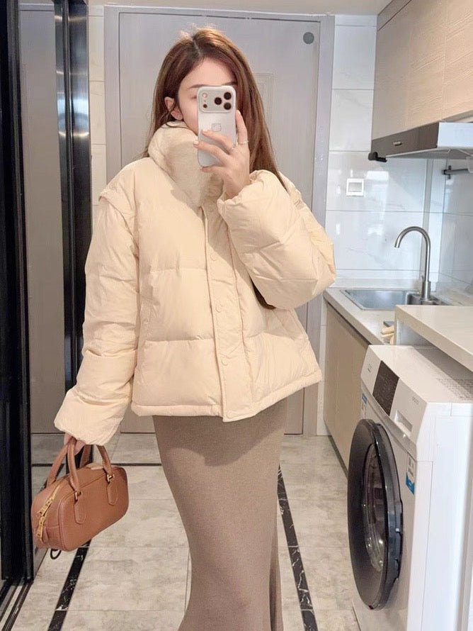 Women’s Short Removable-Panel Down Puffer Jacket C0044