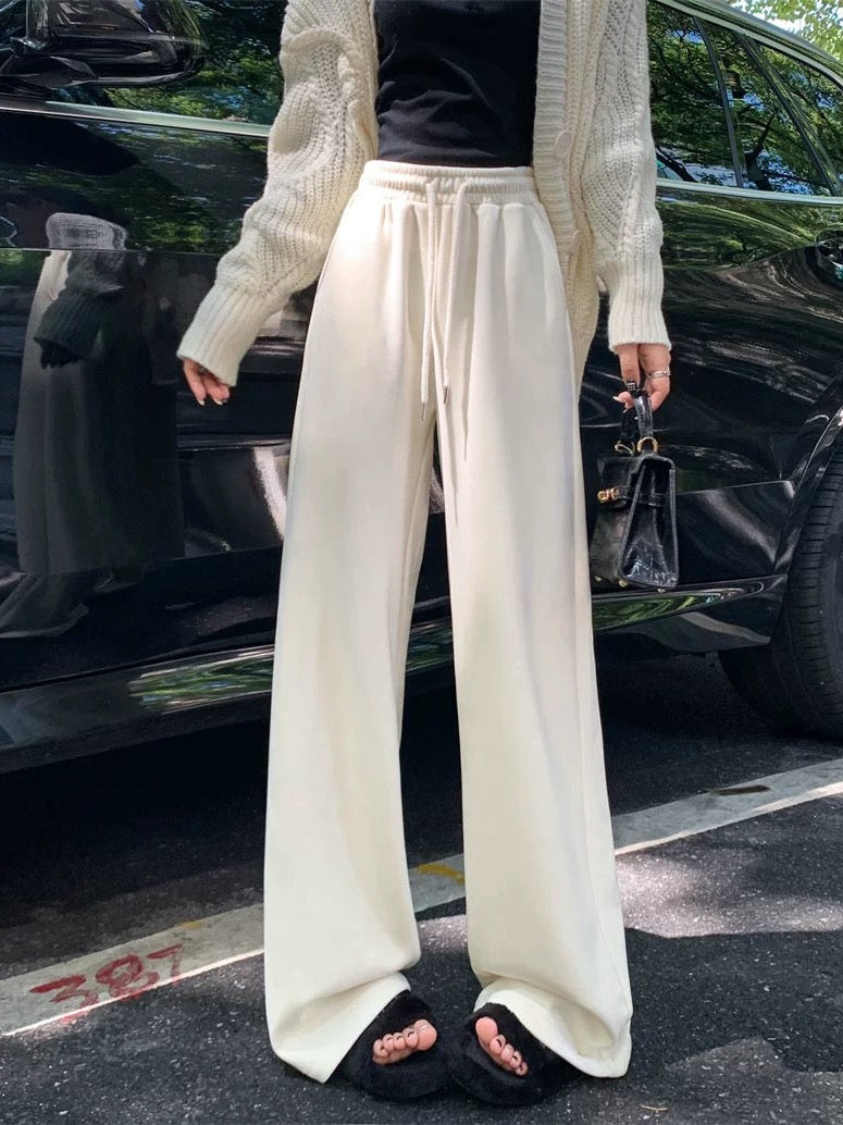 Women’s White Loose Wide-Leg Trousers C0008