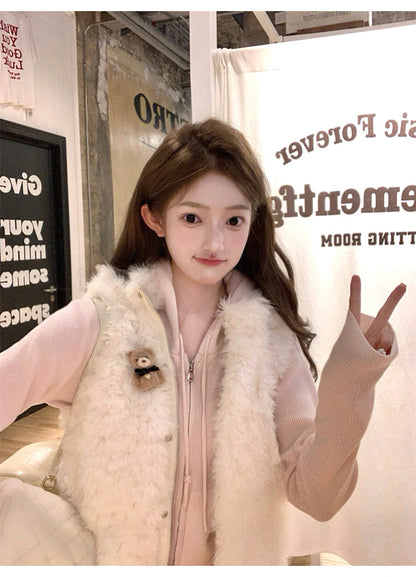 Women’s Hooded Sleeveless Vest Outerwear C0010