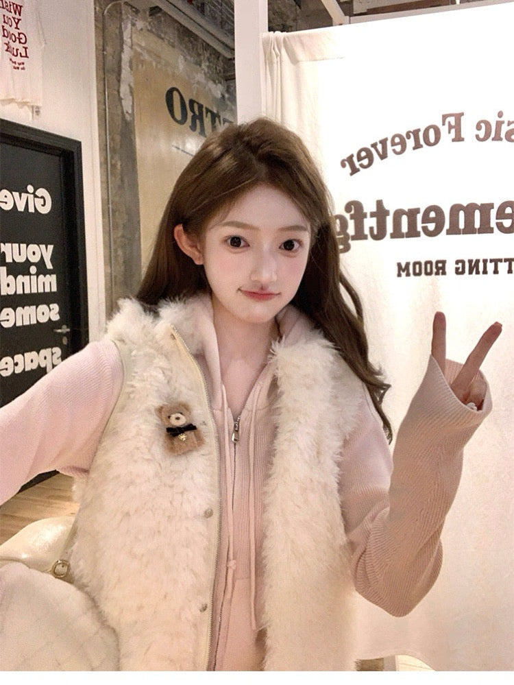 Women’s Hooded Sleeveless Vest Outerwear C0010