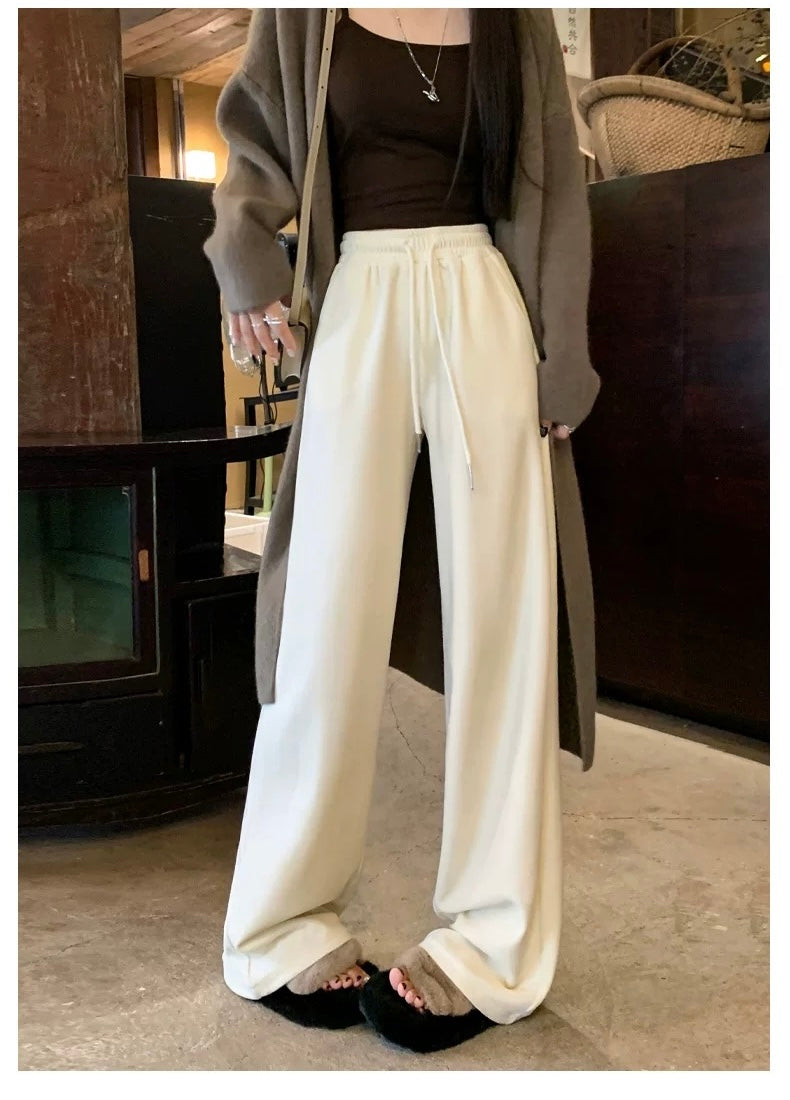 Women’s White Loose Wide-Leg Trousers C0008