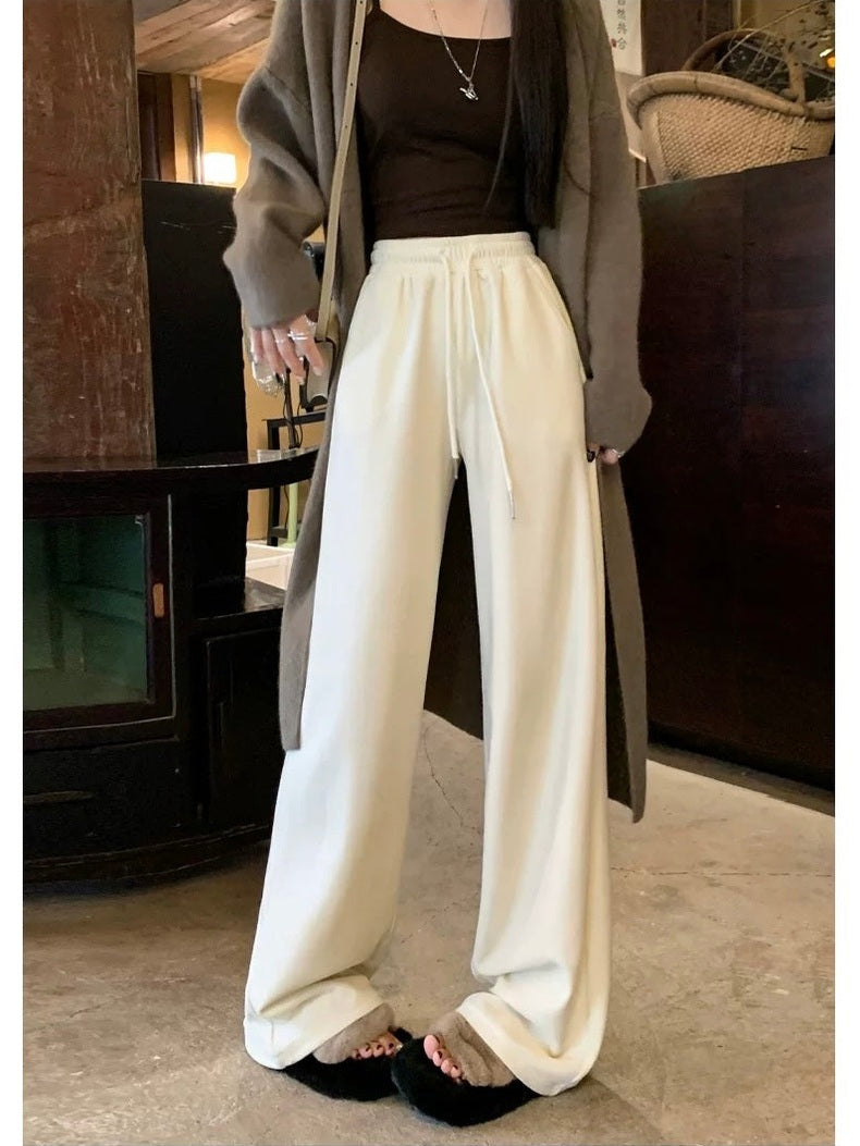 Women’s White Loose Wide-Leg Trousers C0008