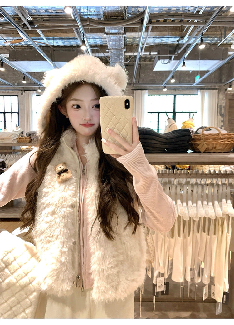 Women’s Hooded Sleeveless Vest Outerwear C0010