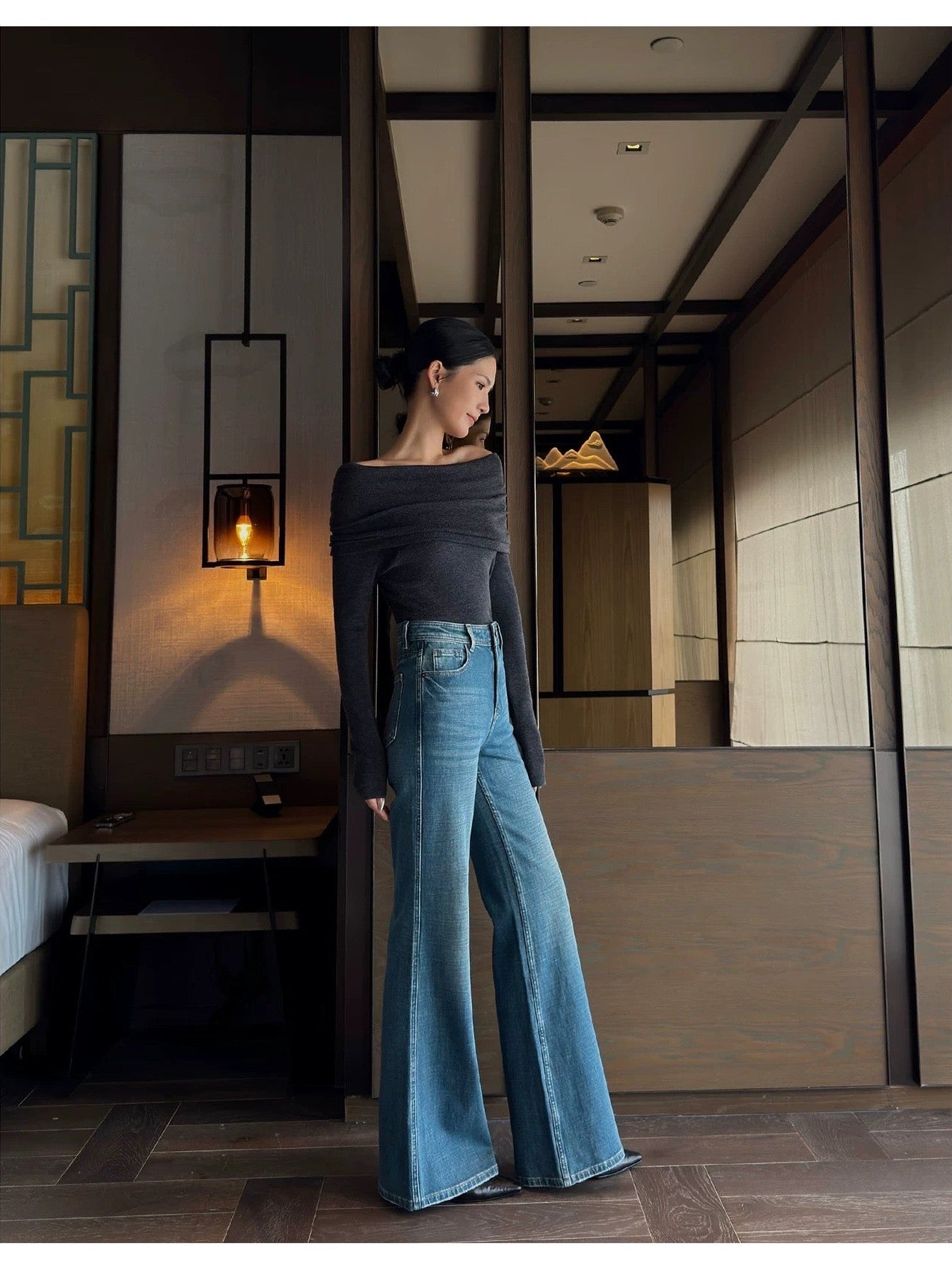 Mini Flare Denim Pants C0049