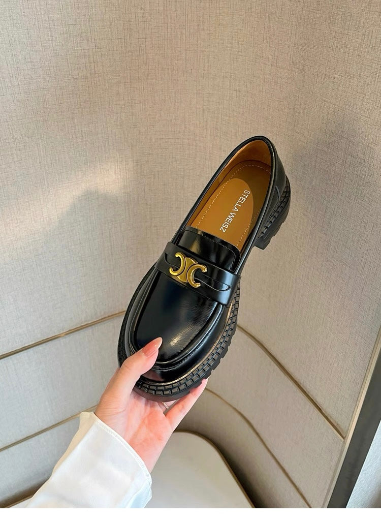 Arc de Triomphe Buckle Leather Shoes S0005