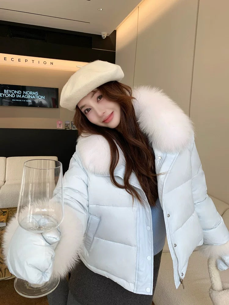 Women’s Short Removable-Panel Down Puffer Jacket C0044