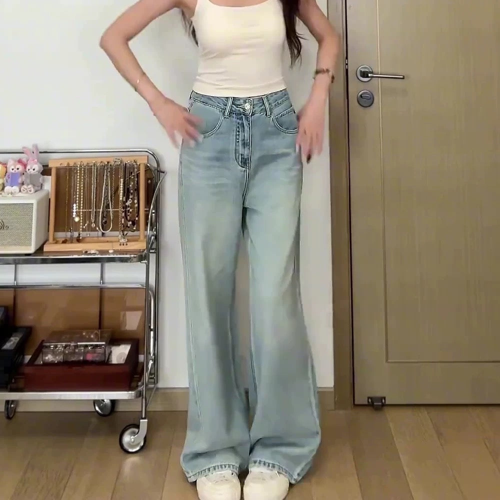 Women’s High-Waisted Slimming Wide-Leg Jeans C0006