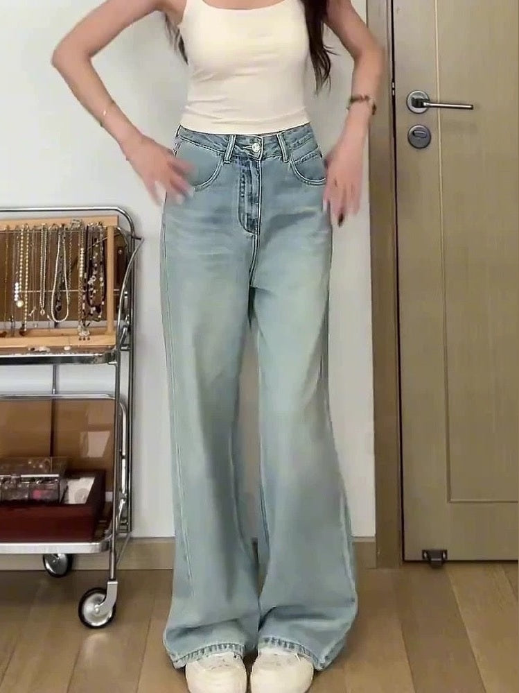 Women’s High-Waisted Slimming Wide-Leg Jeans C0006