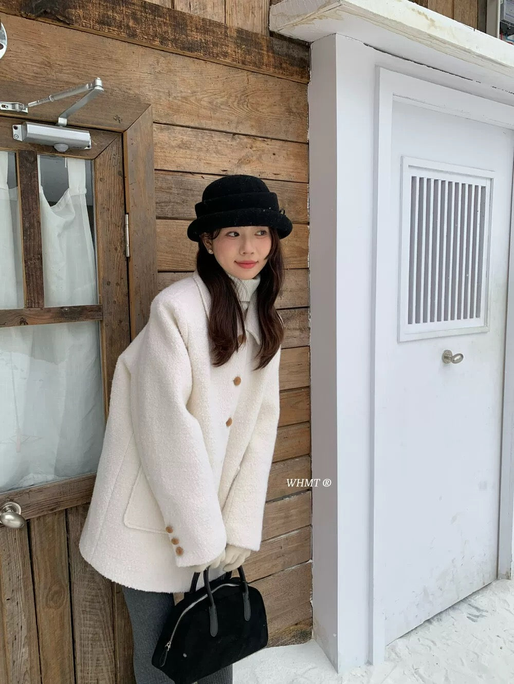 Korean Lapel Mid-Length Thickened Down Coat C0029