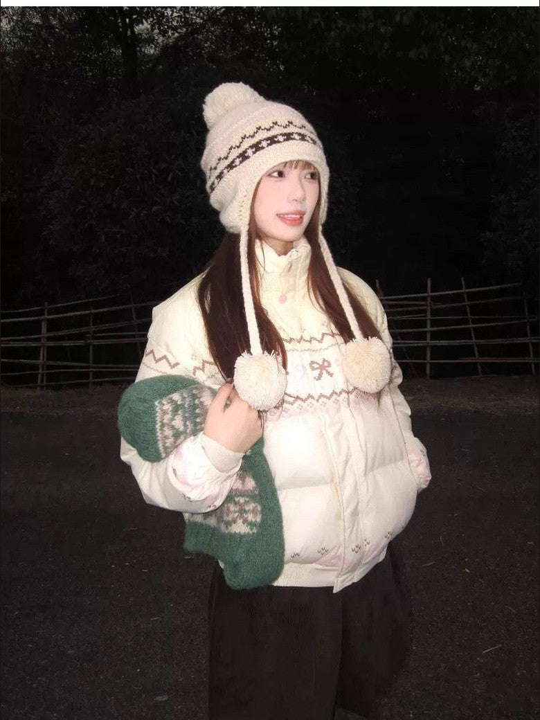 Sweet Bow Puffy Down Jacket C0026