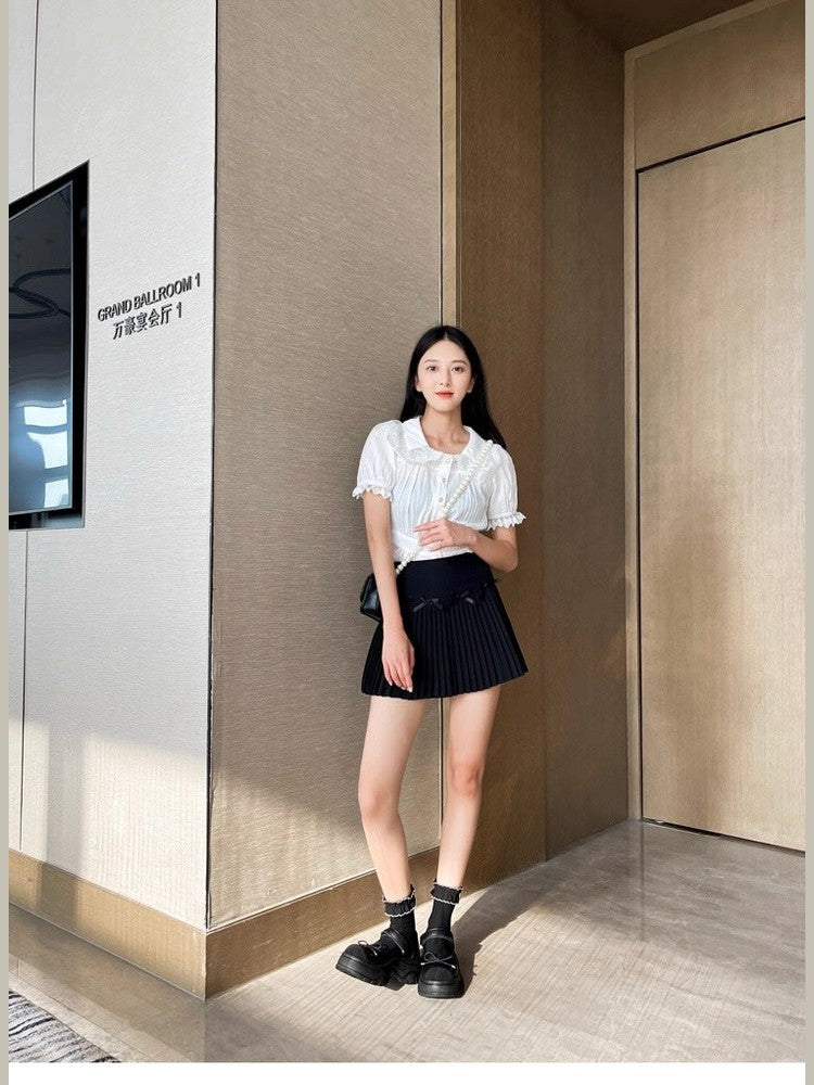 French Bowknot Chunky Platform Loafers S0007