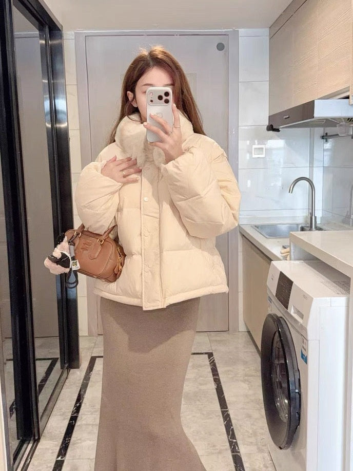 Women’s Short Removable-Panel Down Puffer Jacket C0044