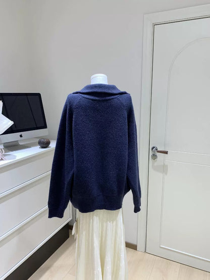 Women’s Mock Neck Zip Knit Cardigan Jacket C0007