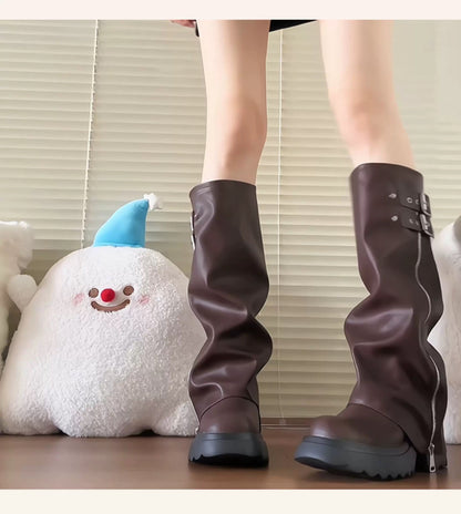 Women’s High-Knee Fashion Rider Boots S0001