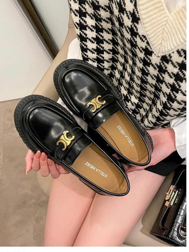 Arc de Triomphe Buckle Leather Shoes S0005