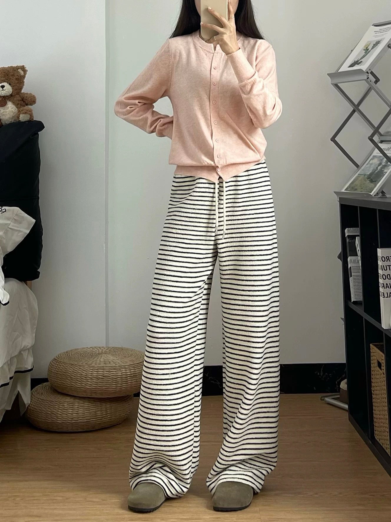 Women’s Striped Straight-Leg Casual Pants C0051