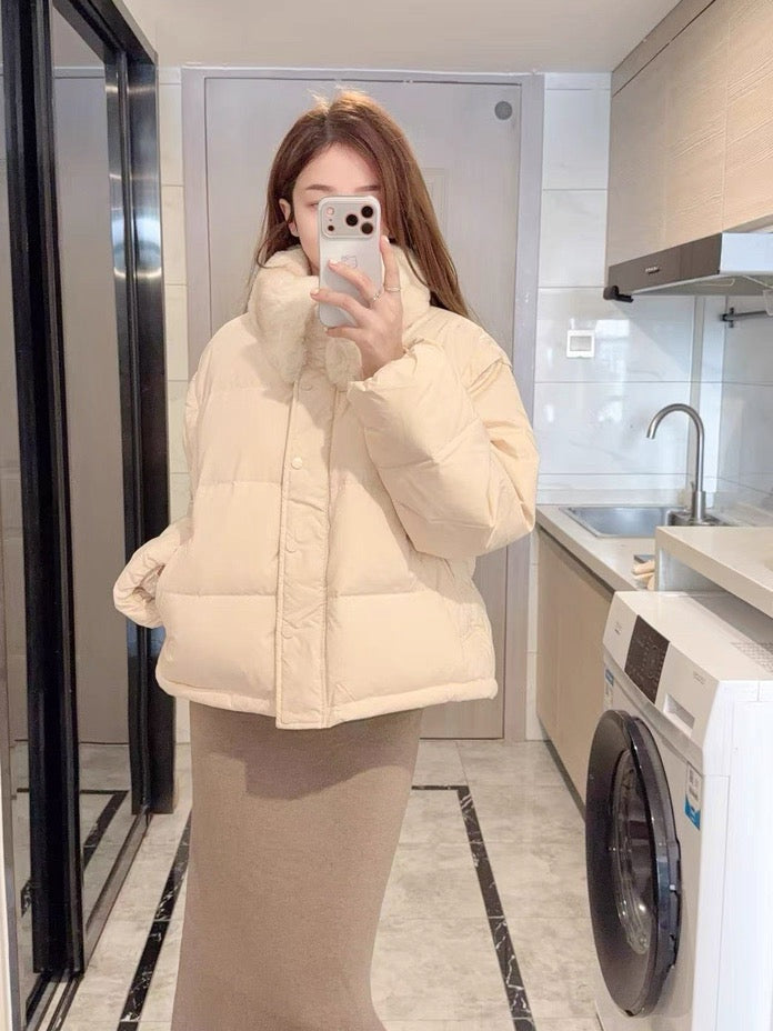 Women’s Short Removable-Panel Down Puffer Jacket C0044