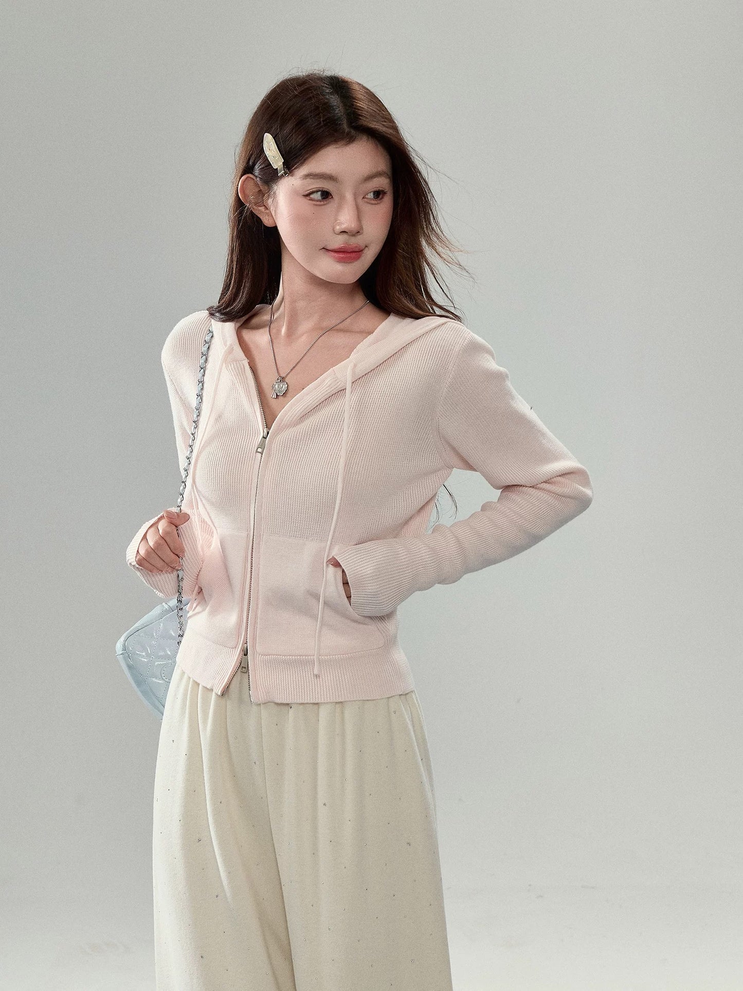 Women’s Soft Pink Knit Cardigan C0009