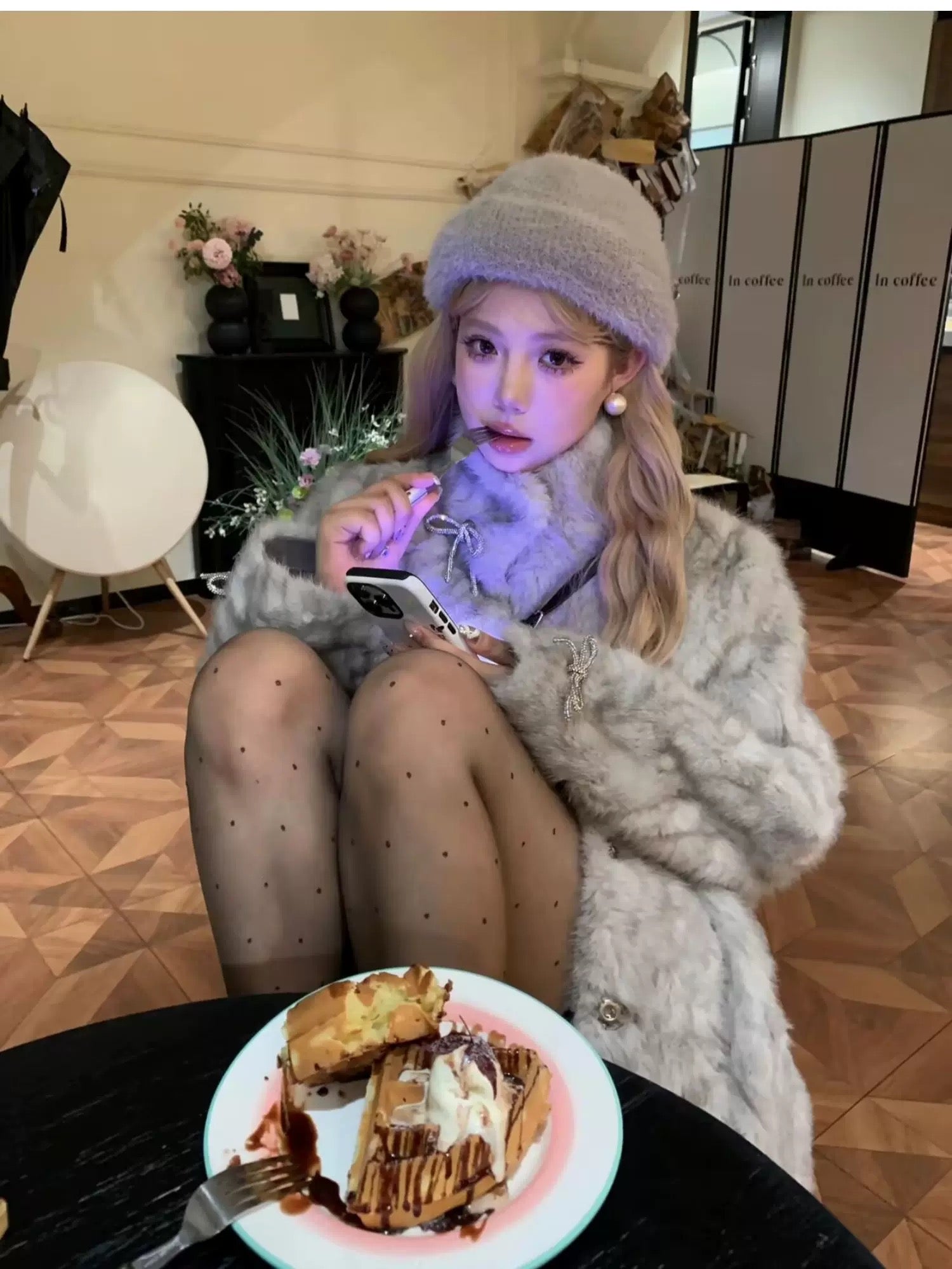 Elegant Bow Stand-Collar Teddy Sherpa Jacket C0046