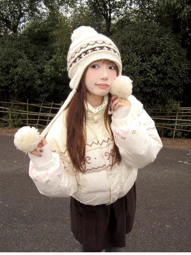 Sweet Bow Puffy Down Jacket C0026