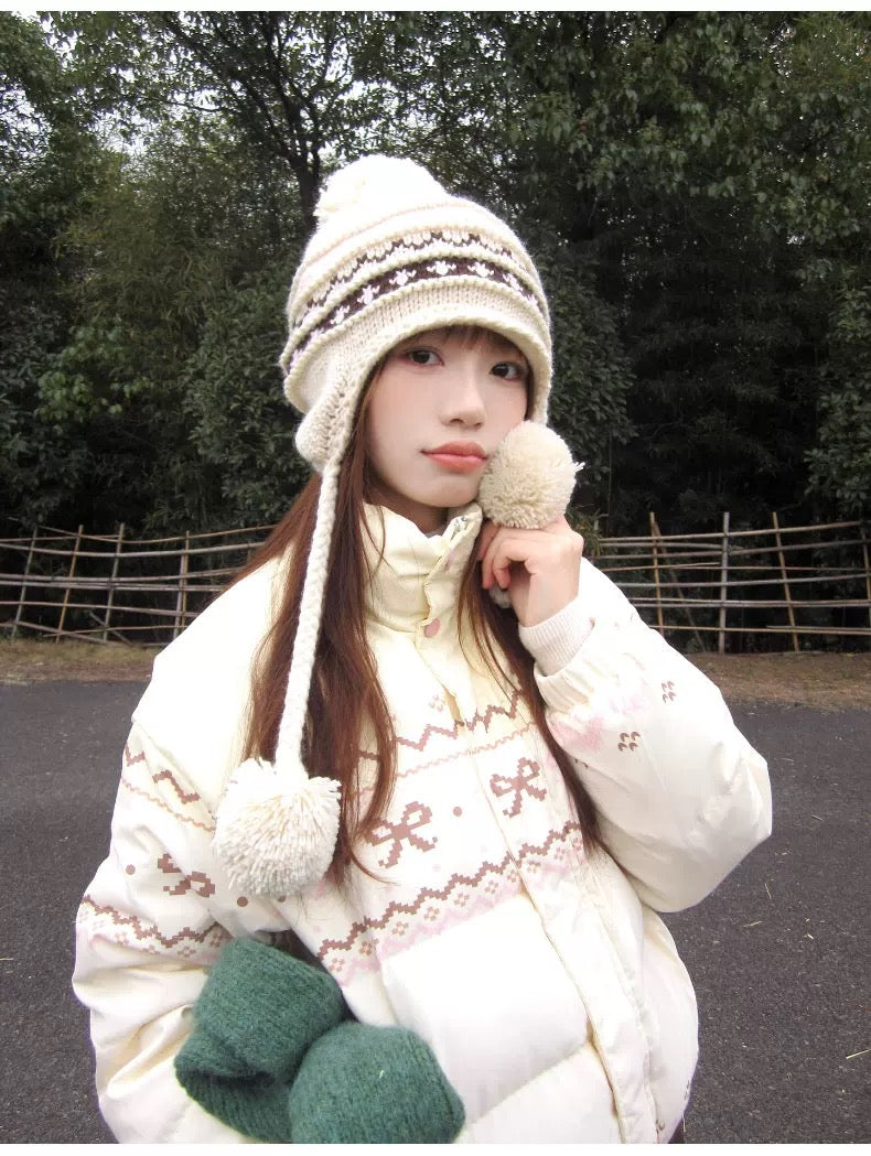 Sweet Bow Puffy Down Jacket C0026