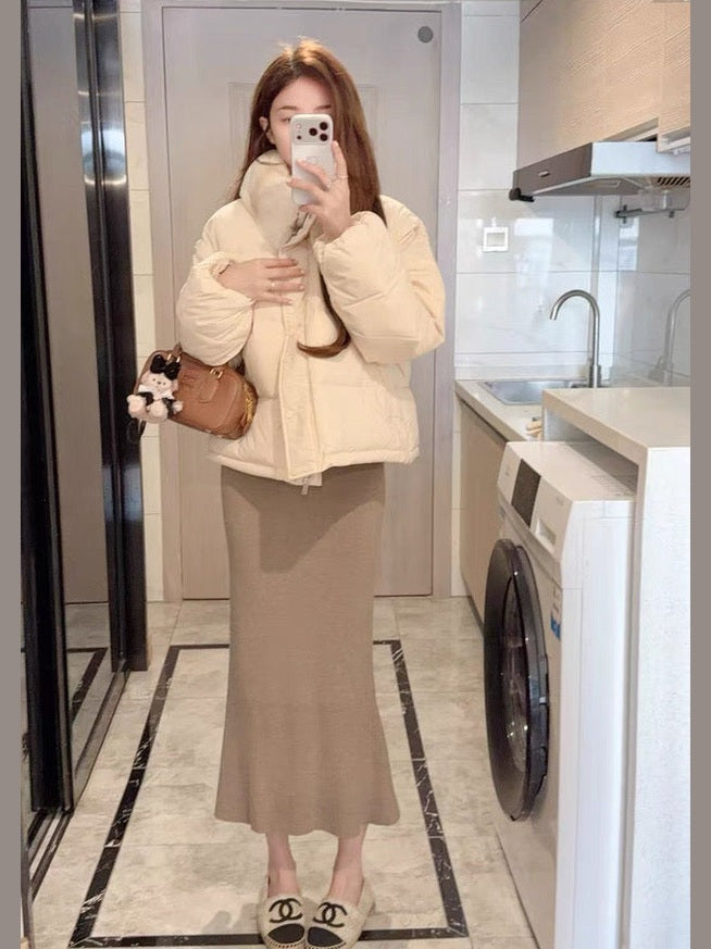 Women’s Short Removable-Panel Down Puffer Jacket C0044