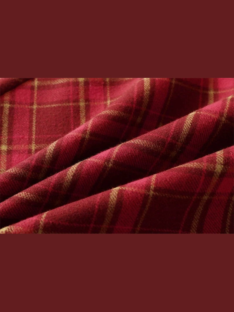 Vintage Red Plaid Mini Skirt C0018