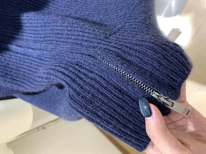 Women’s Mock Neck Zip Knit Cardigan Jacket C0007