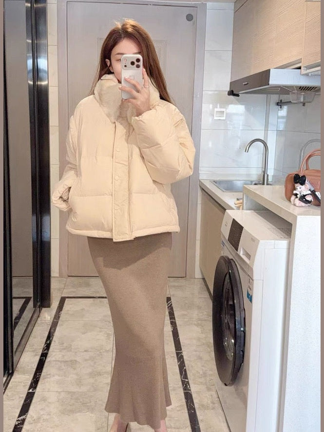 Women’s Short Removable-Panel Down Puffer Jacket C0044