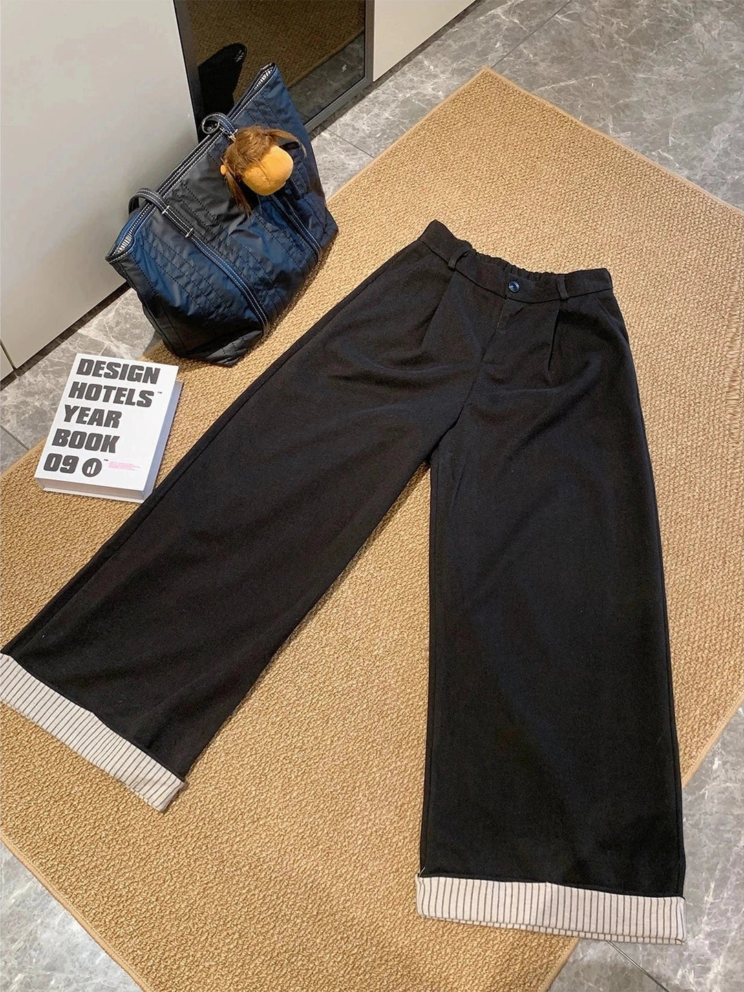 High waist wide leg pants B0247