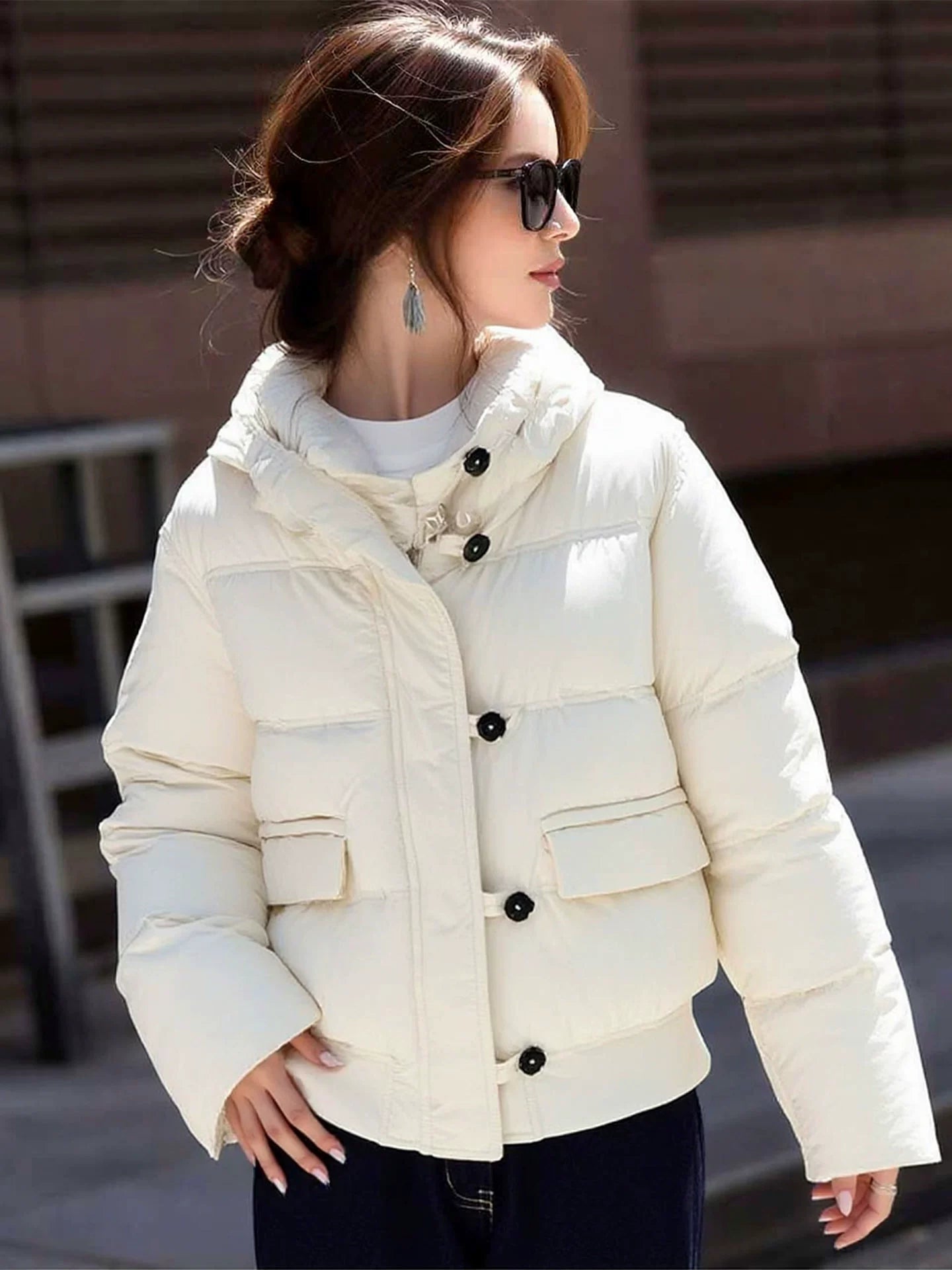 Hooded short cotton suit C0079