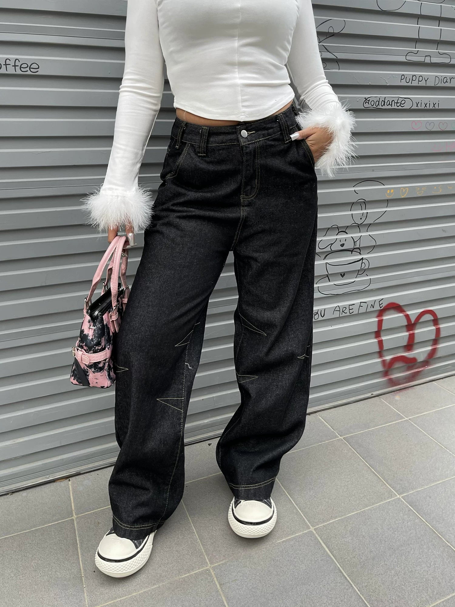 American vintage black jeans FE0468