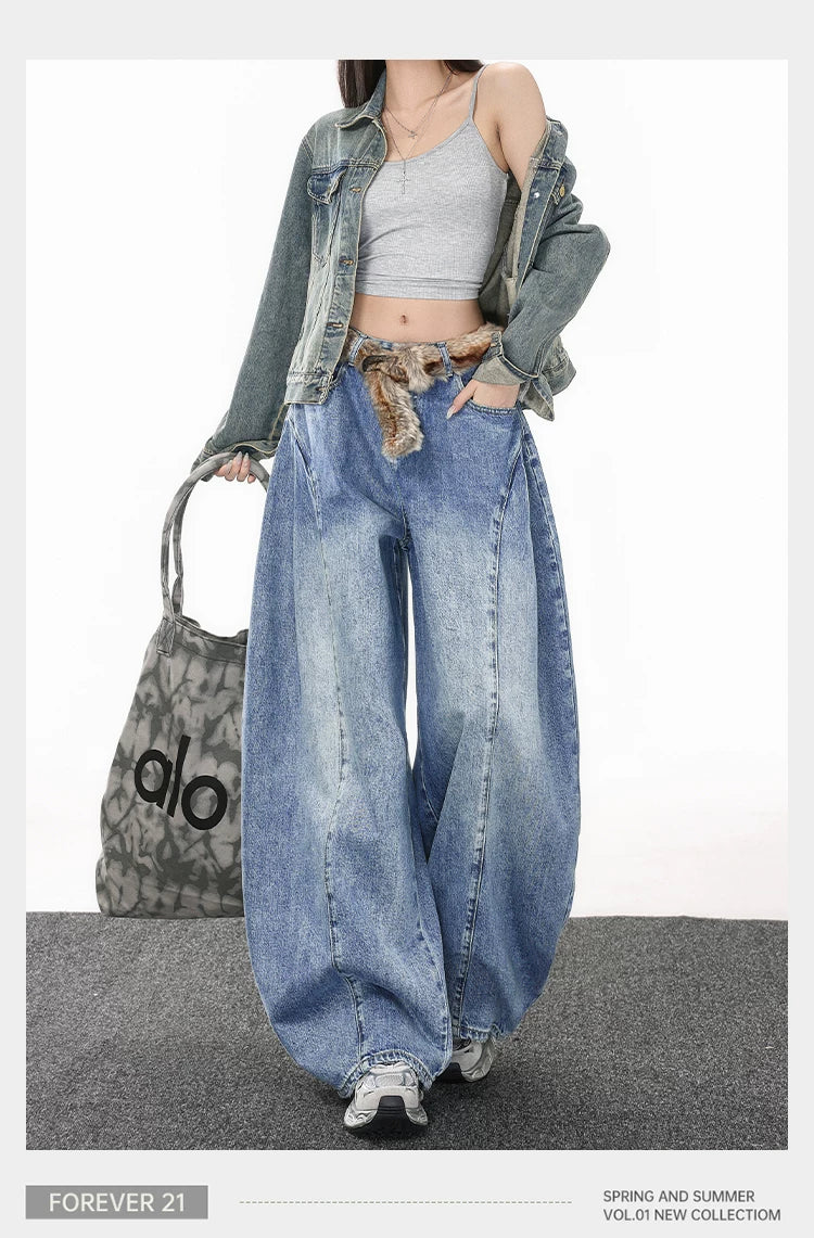 Blue wide-leg scimitar jeans FE0517