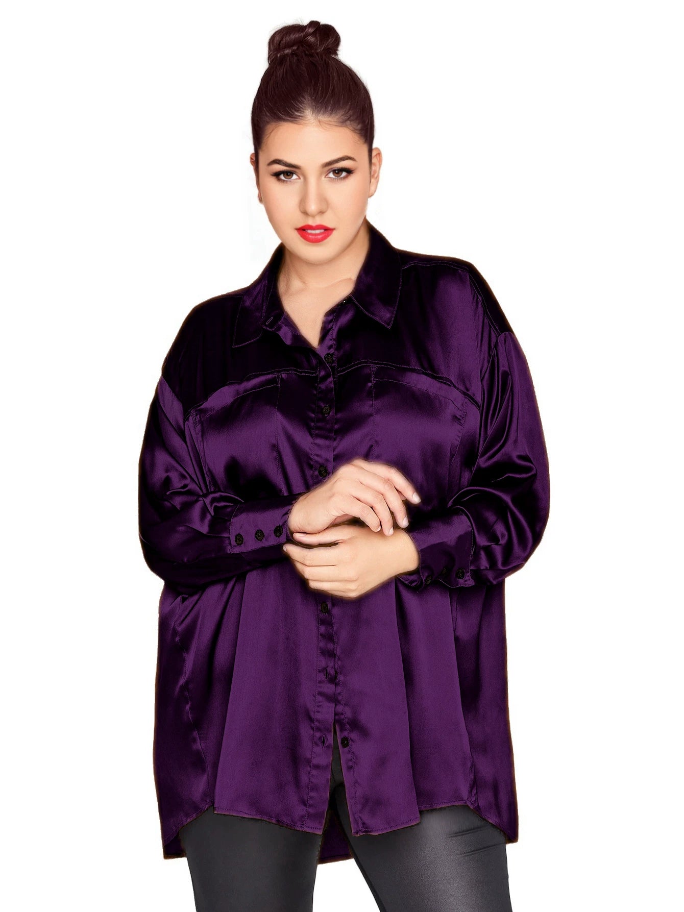 Loose and thin long-sleeved versatile casual shirt F0422