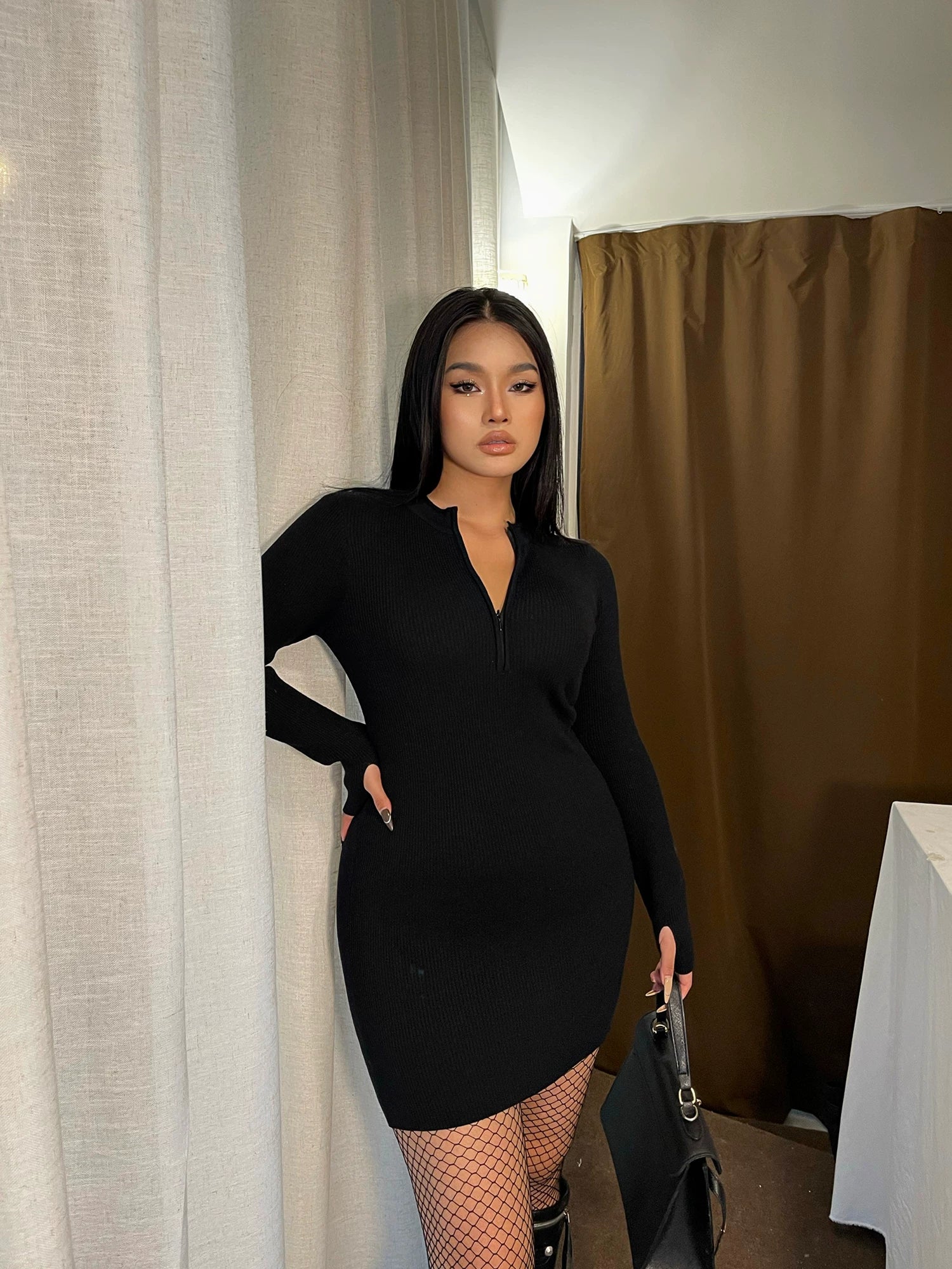 Spice girl knitted stretch sexy hip skirt FE0469