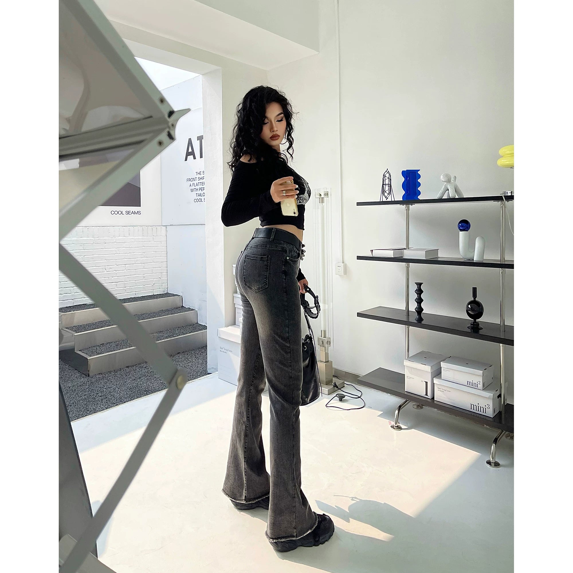 Spice girl high waist micro pull jeans FE0449