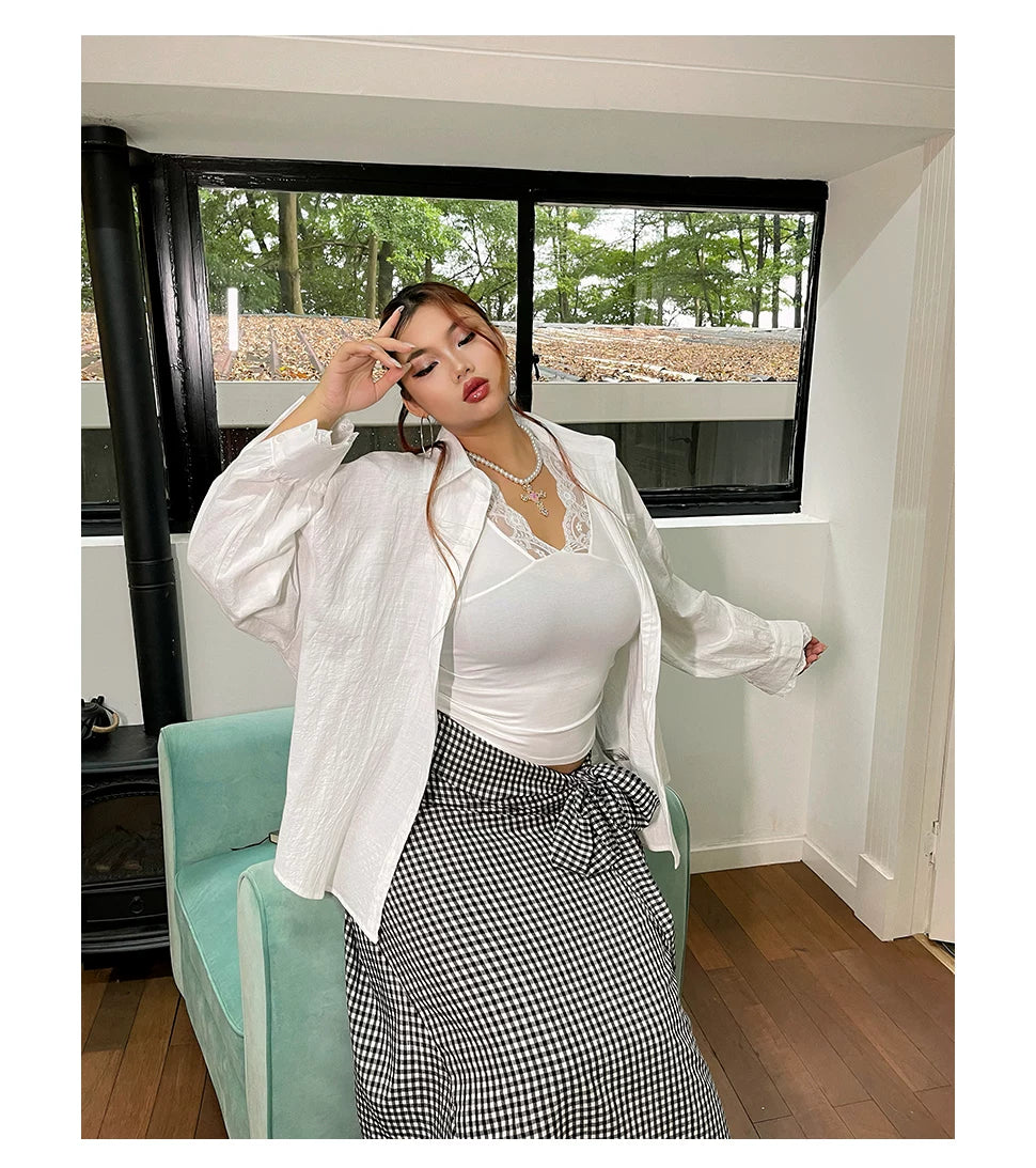 Loose design white shirt FE0476